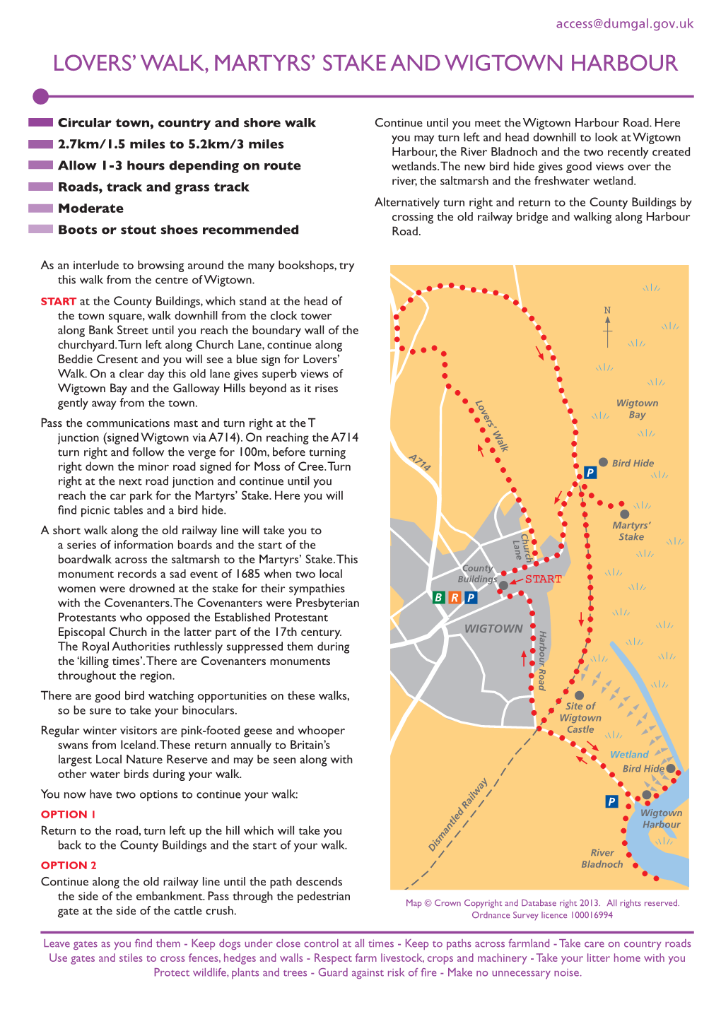 Lovers' Walk, Martyrs' Stake and Wigtown Harbour