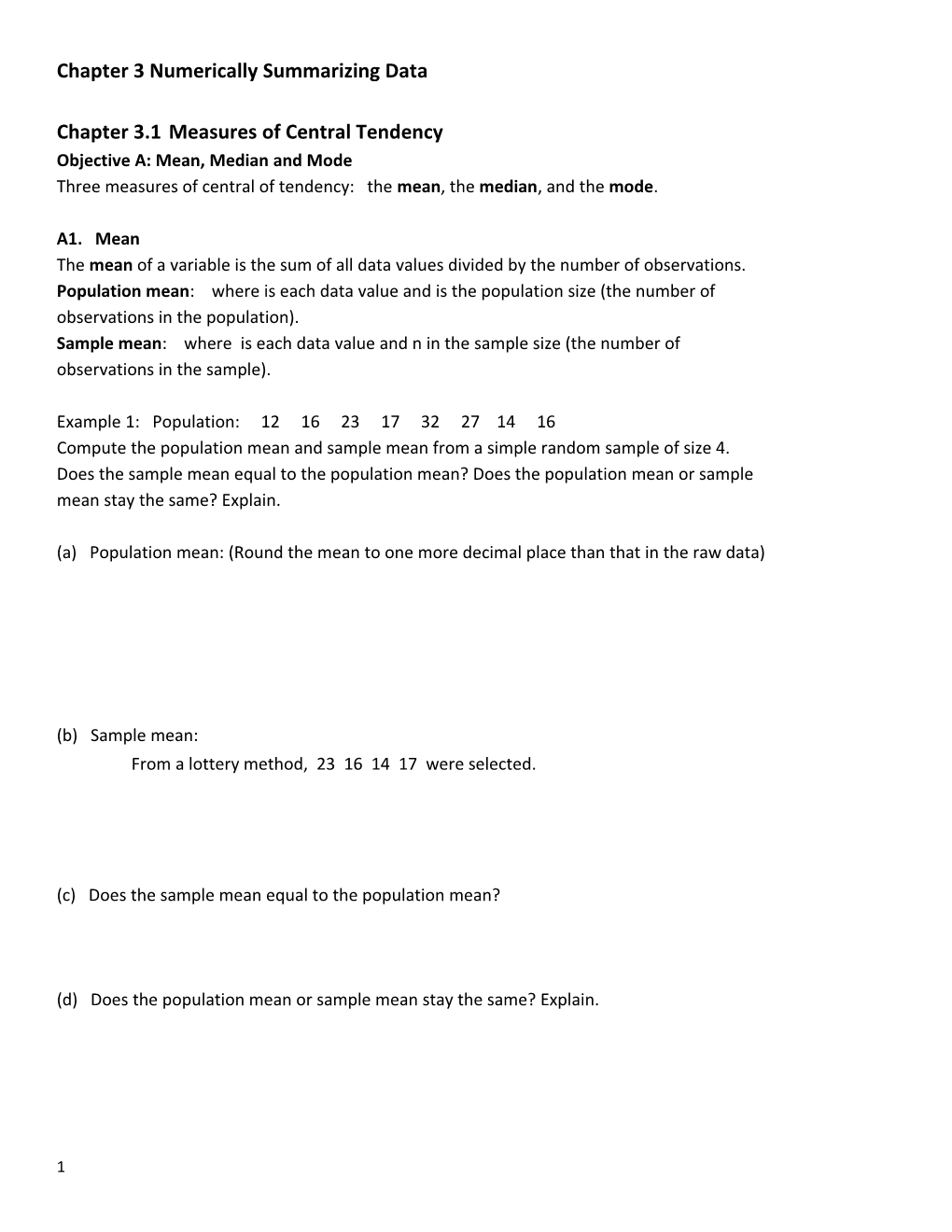 Chapter 3 Numerically Summarizing Data