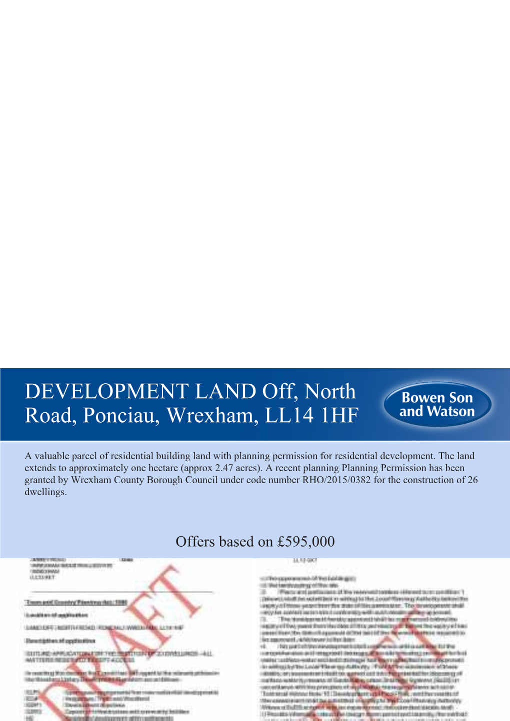 DEVELOPMENT LAND Off, North Road, Ponciau, Wrexham, LL14 1HF