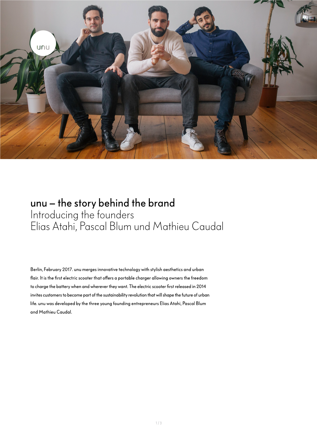 The Story Behind the Brand Introducing the Founders Elias Atahi, Pascal Blum Und Mathieu Caudal