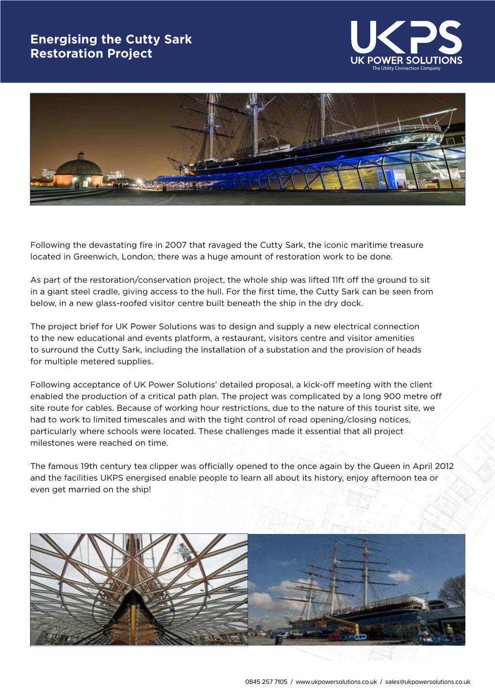 Energising the Cutty Sark Restoration Project