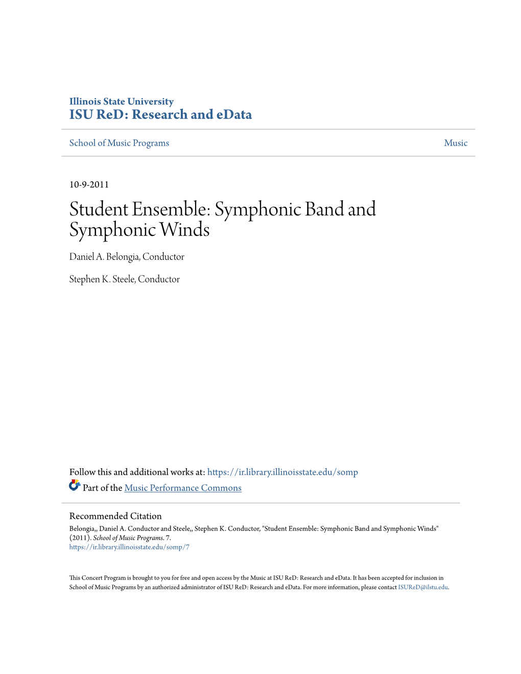 Symphonic Band and Symphonic Winds Daniel A