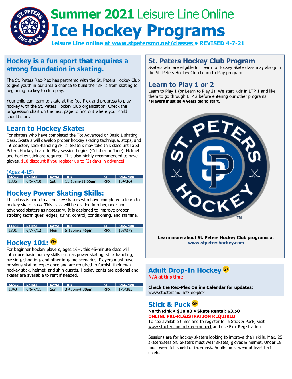 Ice Hockey Programs