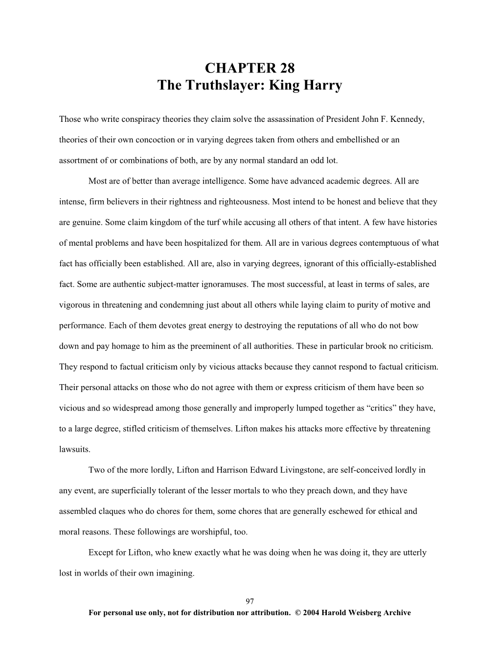 The Truthslayer: King Harry