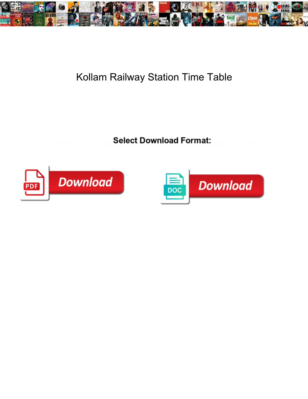Kollam Railway Station Time Table