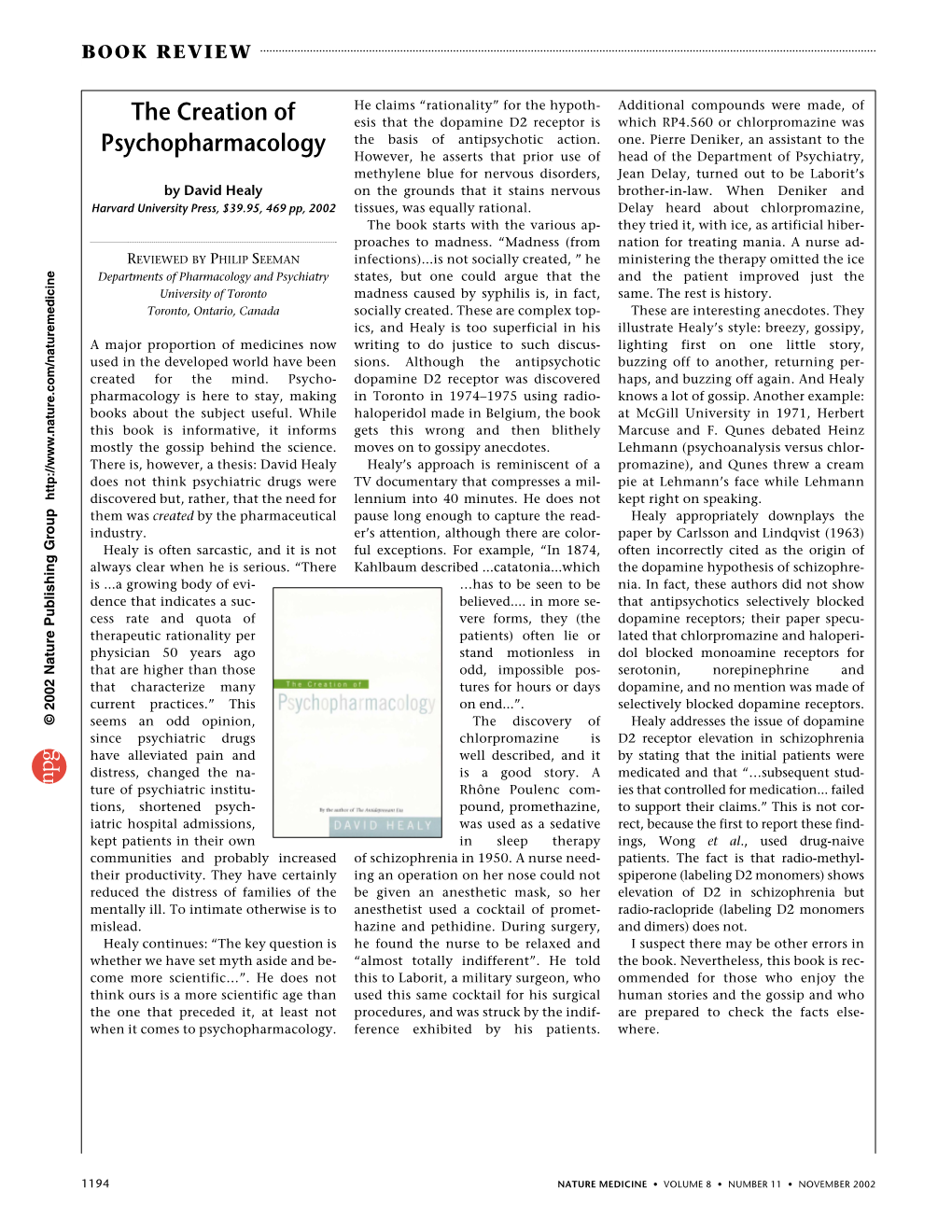 The Creation of Psychopharmacology