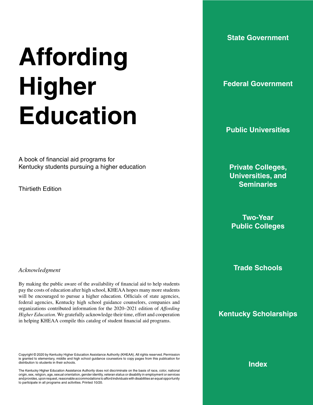 Affording Higher Education