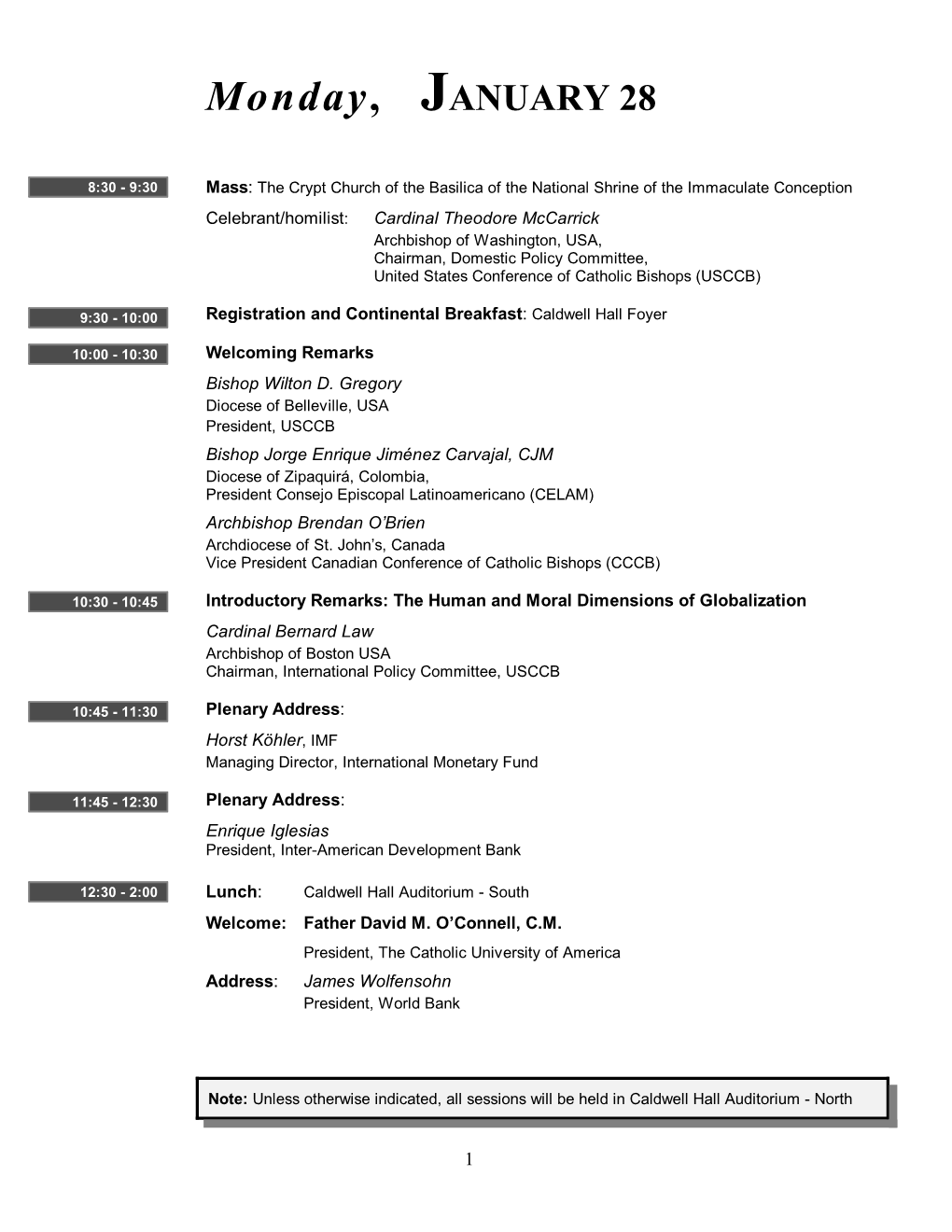 Conference on Humanizing the Global Economy