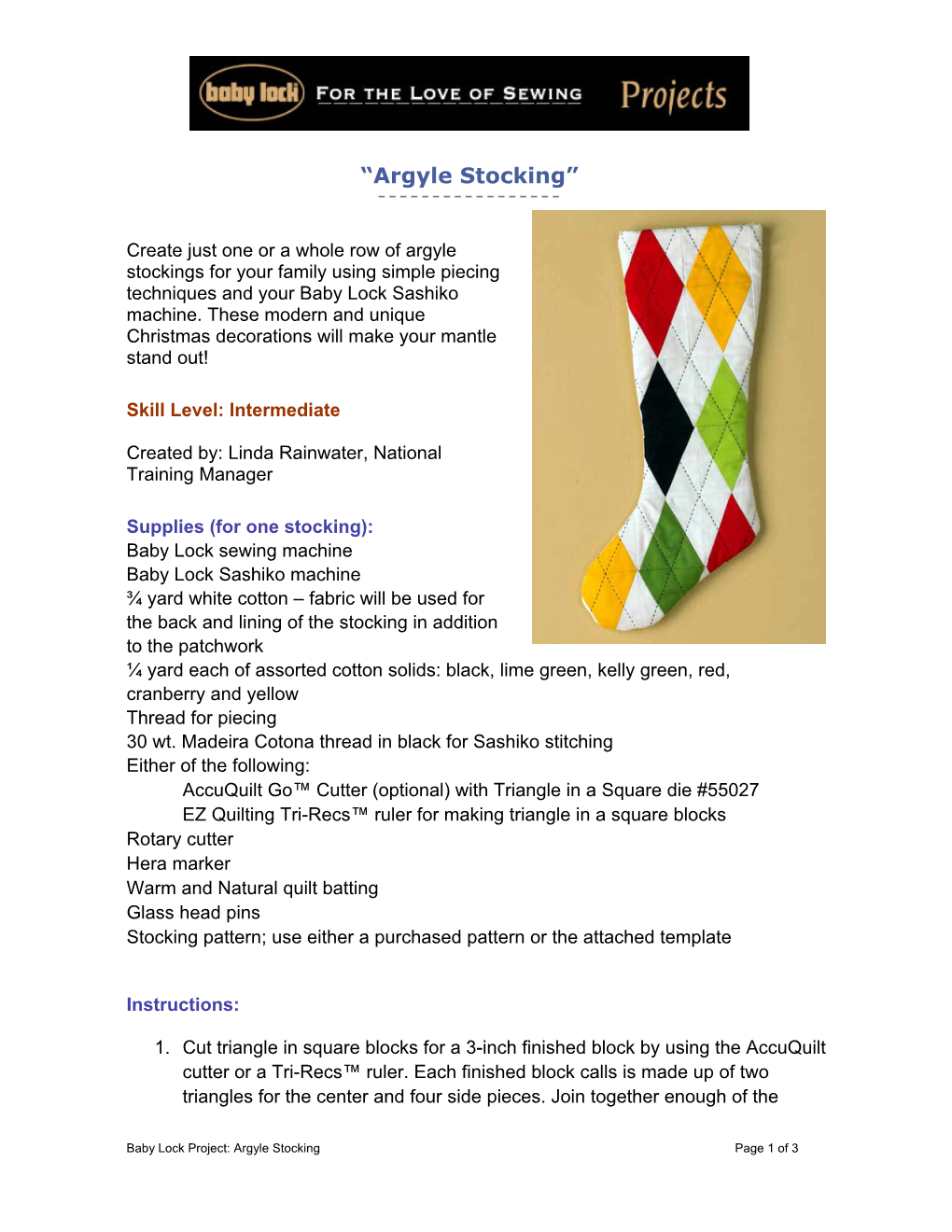 Argyle Stocking”
