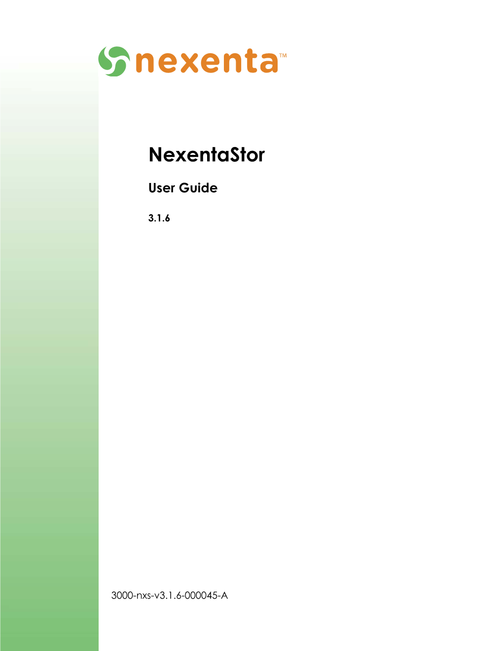 Nexentastor 3.1.6 User Guide