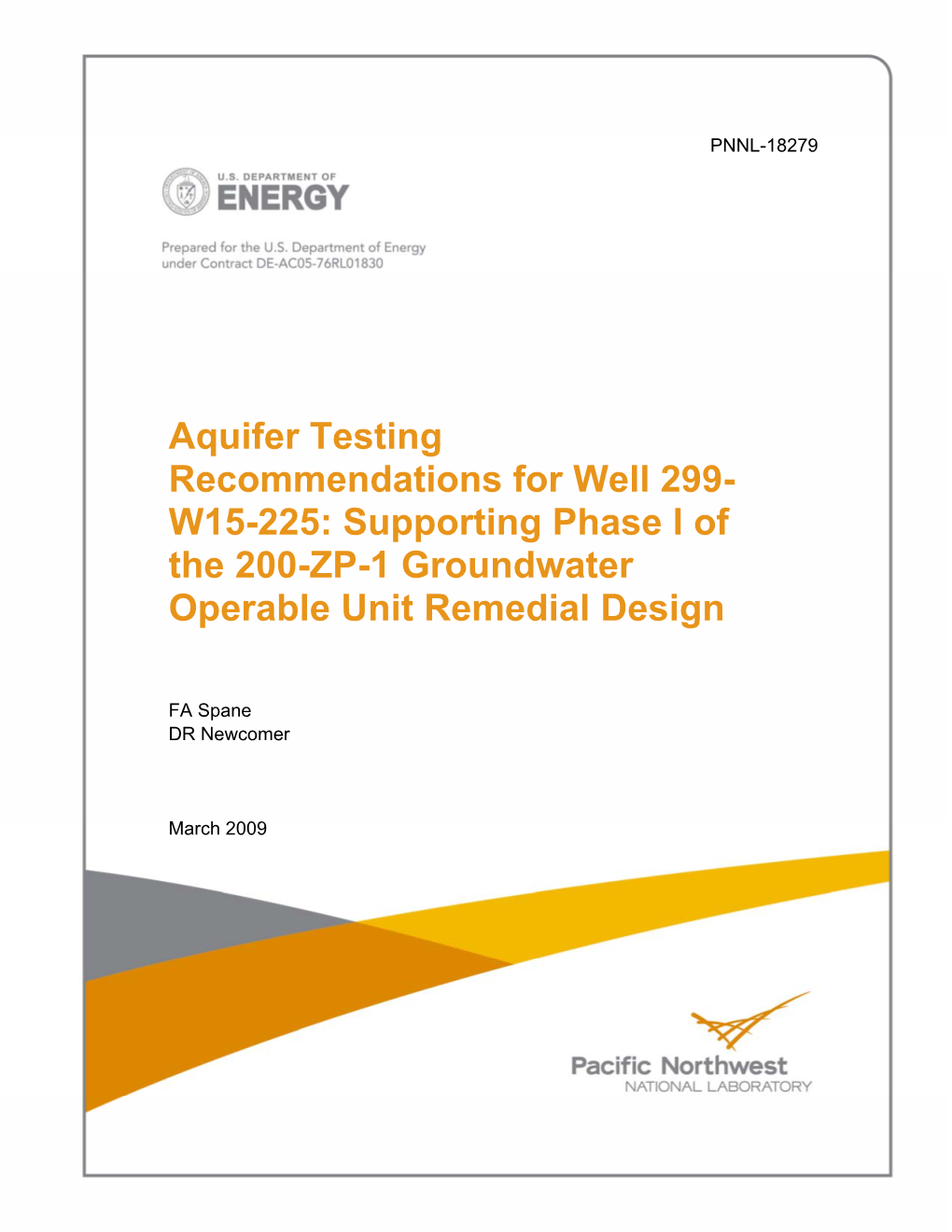 Aquifer Testing Recommendations for Well 299-W15-225: Supporting Phase I of the 200-ZP-1 Groundwater Operable Unit Remedial Design