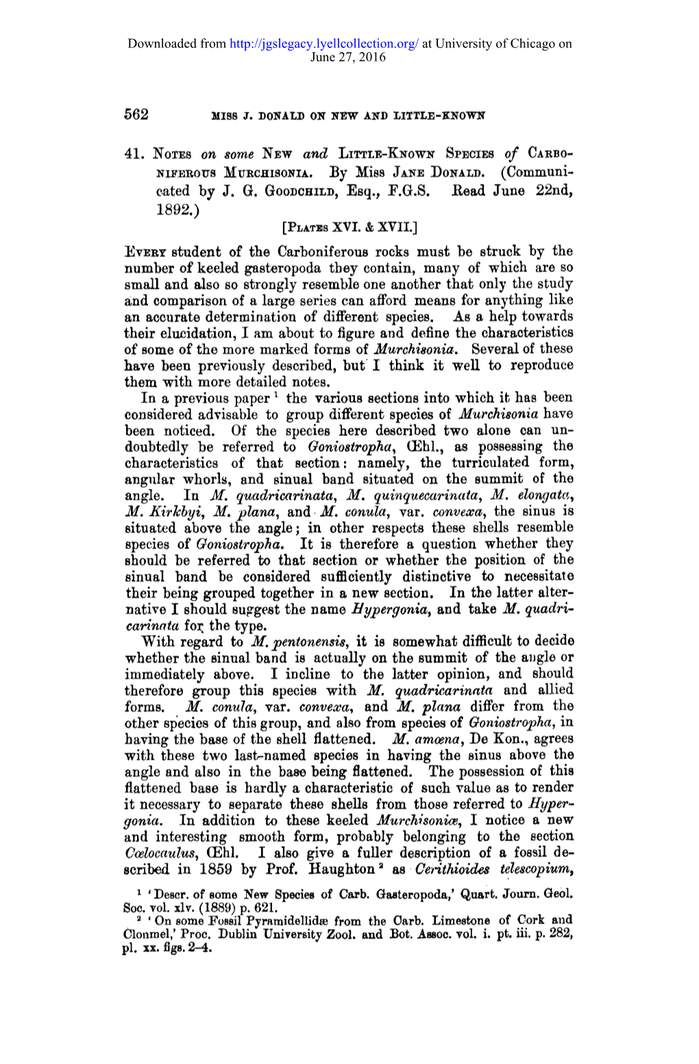 Angle. in M. Quadricarinata, M. Quinquecarinata, M. Elongata, .M