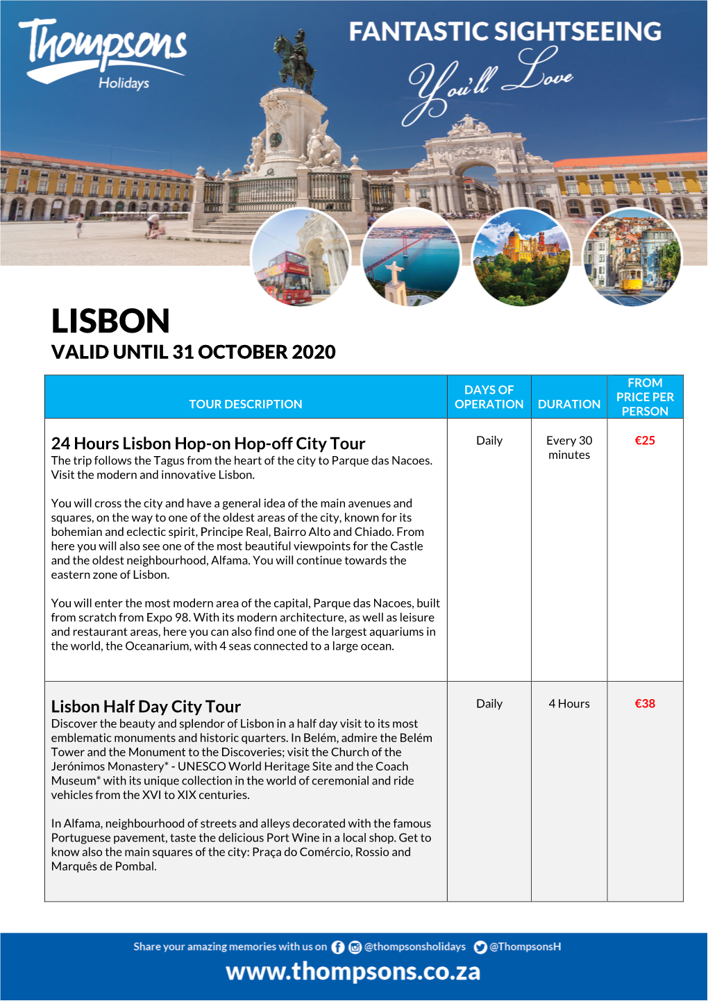 Lisbon Valid Until 31 October 2020