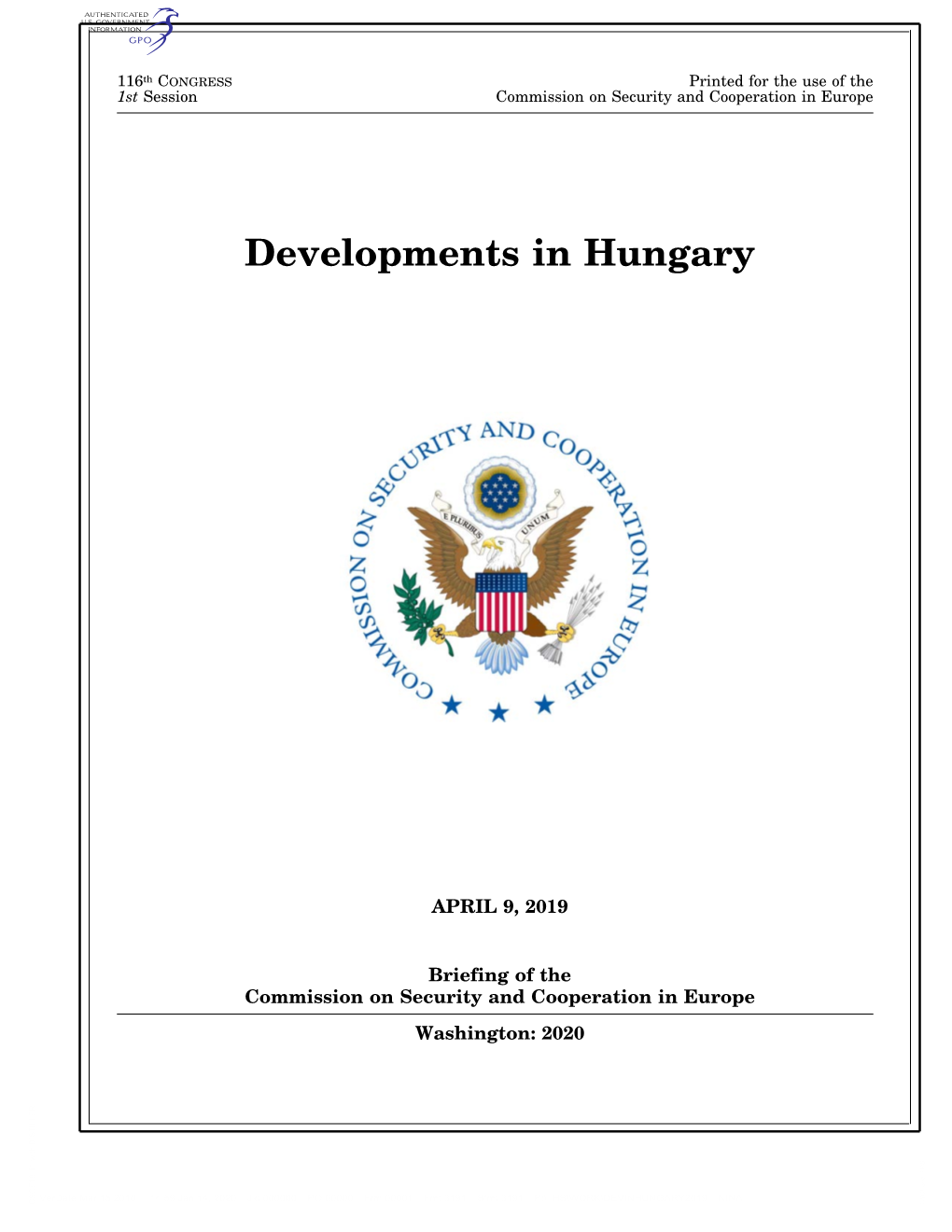 Developments in Hungary