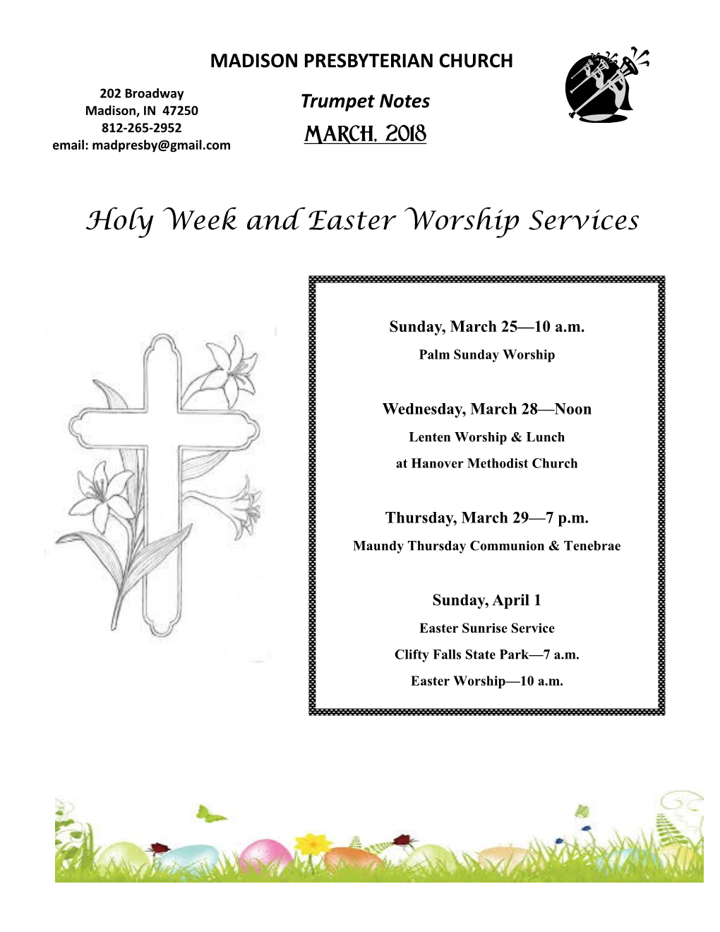 Holy Week and Easter Worship Services