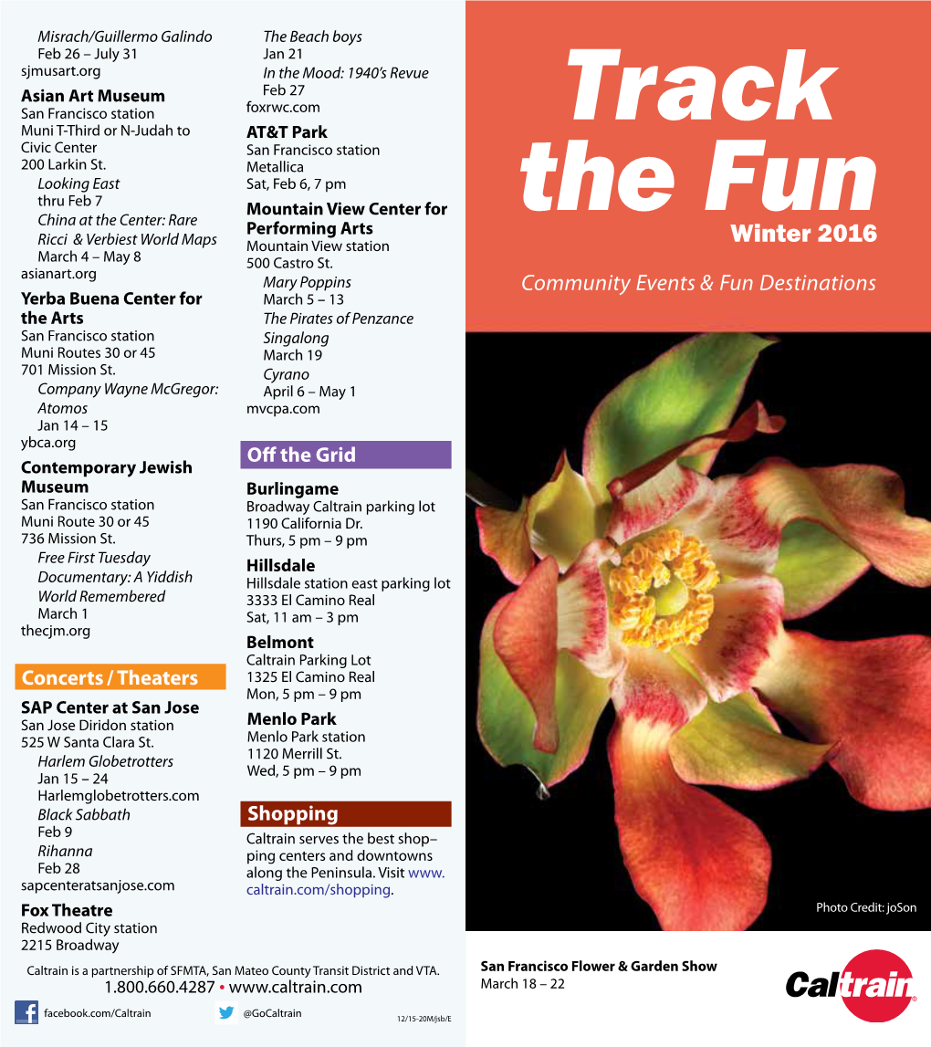 Track the Fun Is Your Guide to Attractions and Events Served by Caltrain