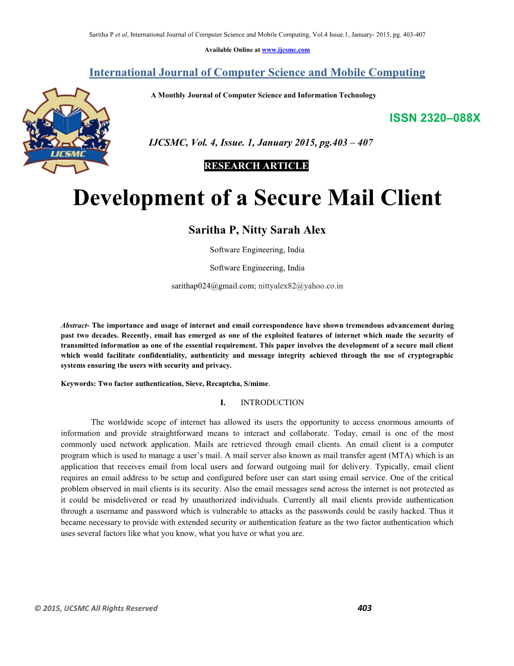 Development of a Secure Mail Client