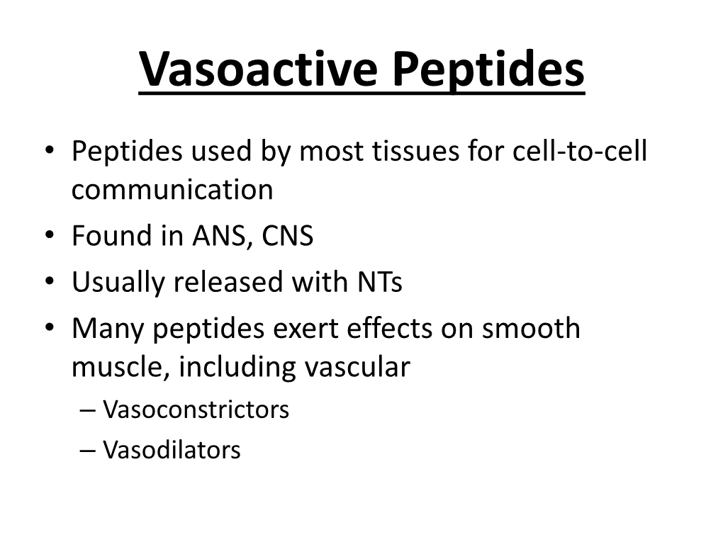 Vasoactive Peptides