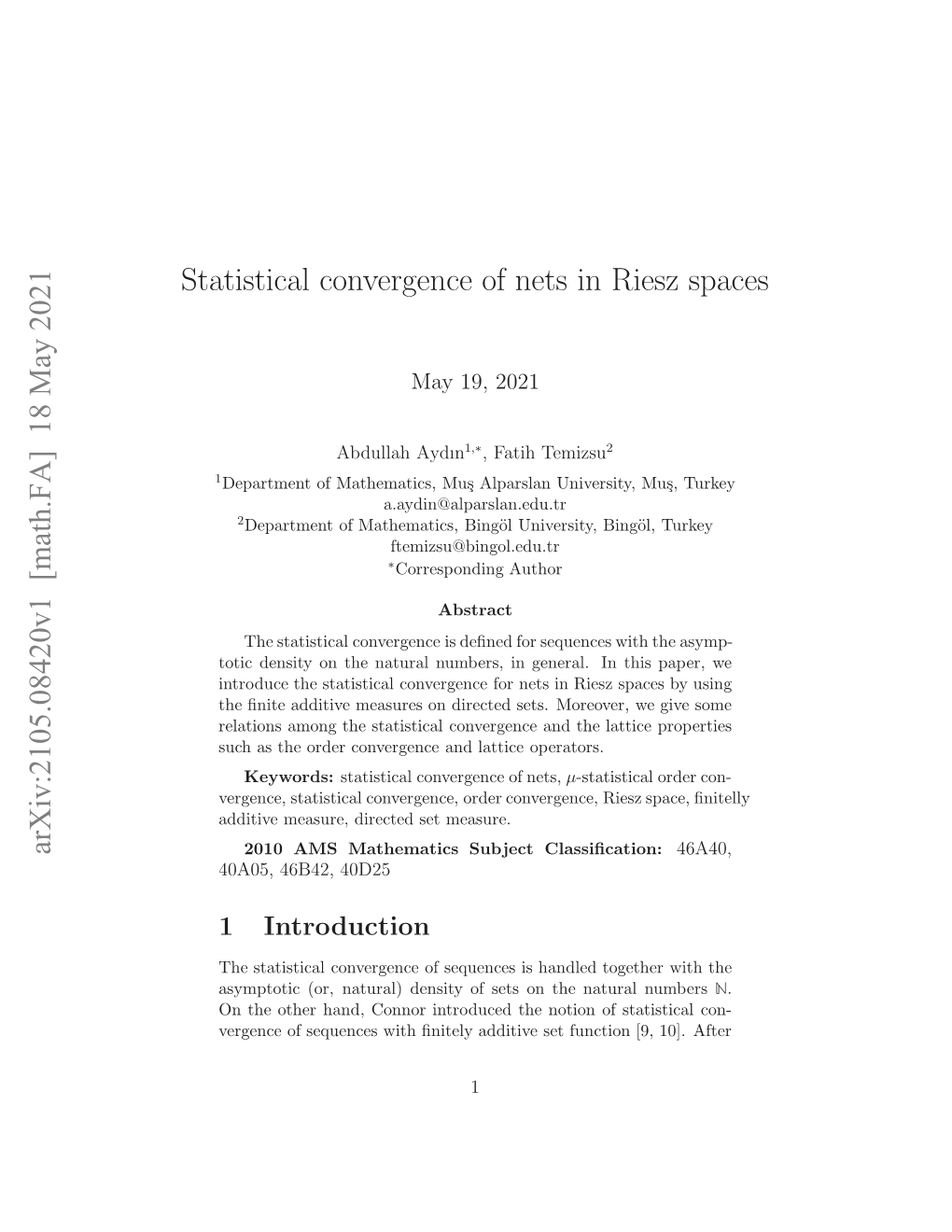 Statistical Convergence of Nets in Riesz Spaces