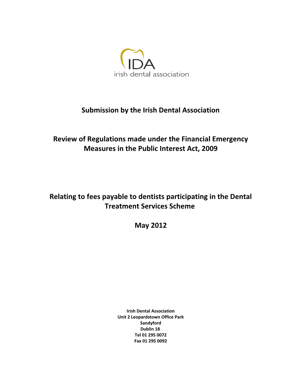 Submission by the Irish Dental Association