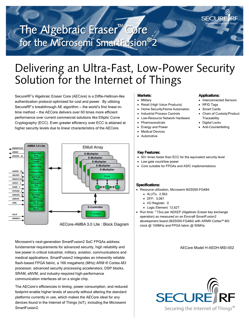 Aecore for Microsemi Product Sheet Final.Pub