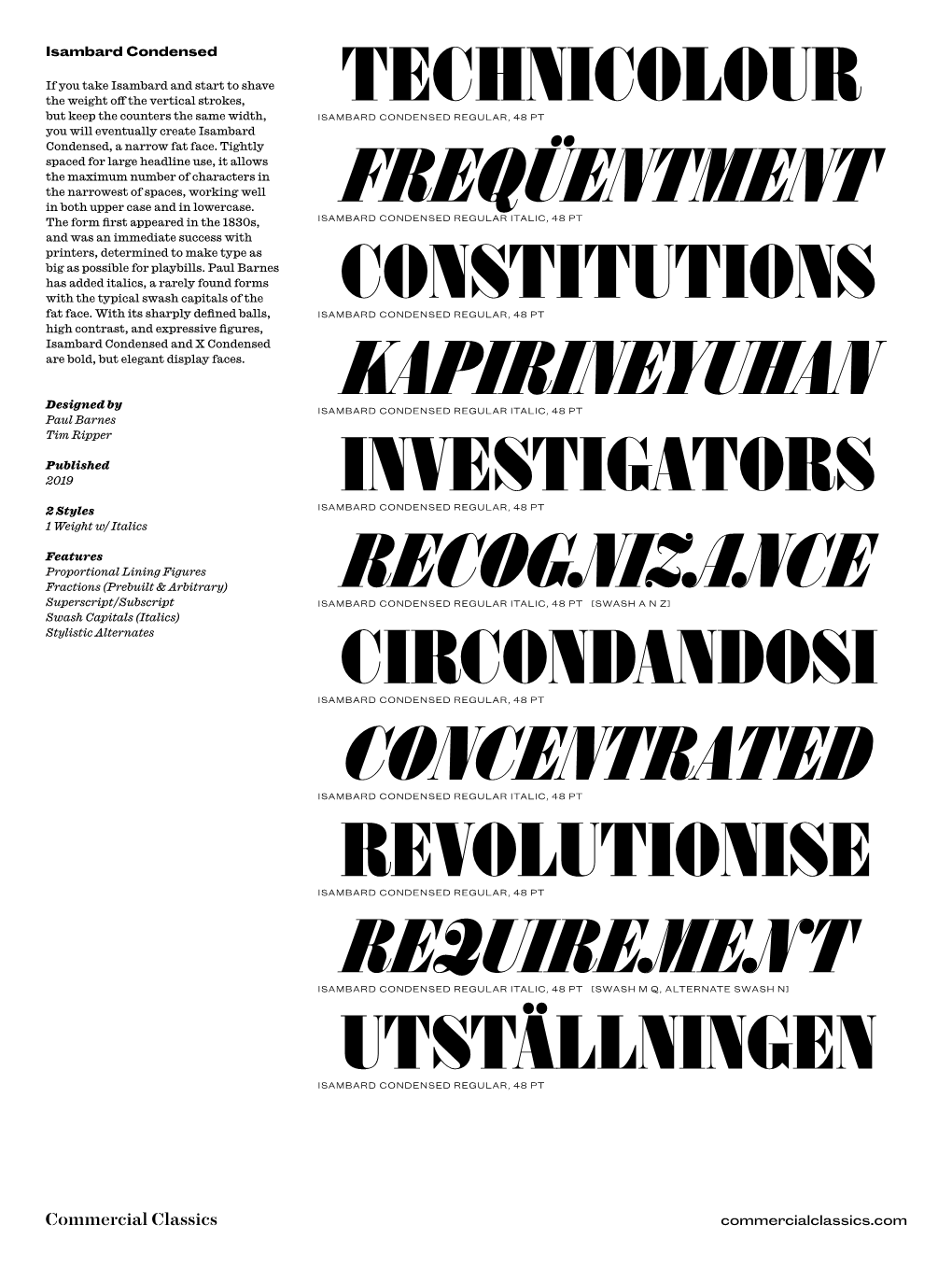 Isambard Condensed Specimen