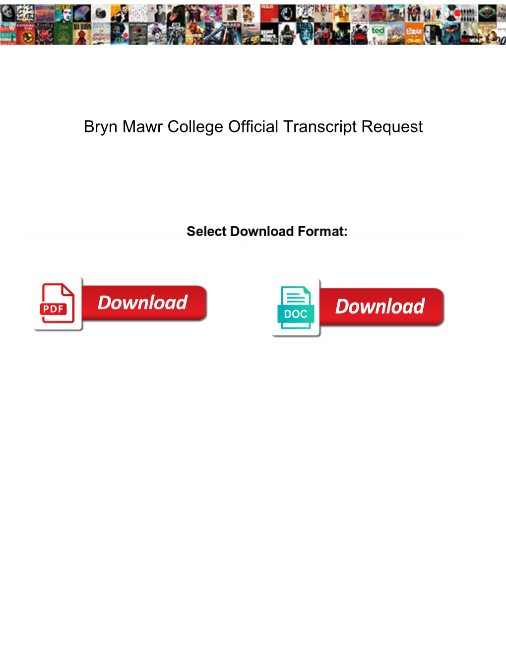 Bryn Mawr College Official Transcript Request