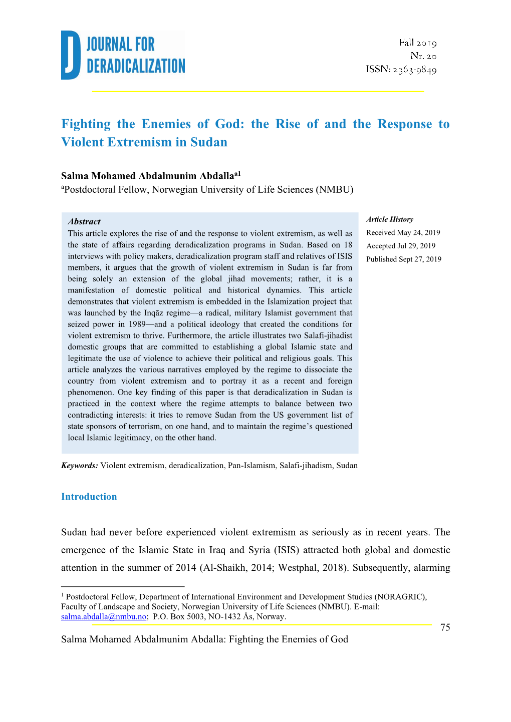 The Rise of and the Response to Violent Extremism in Sudan