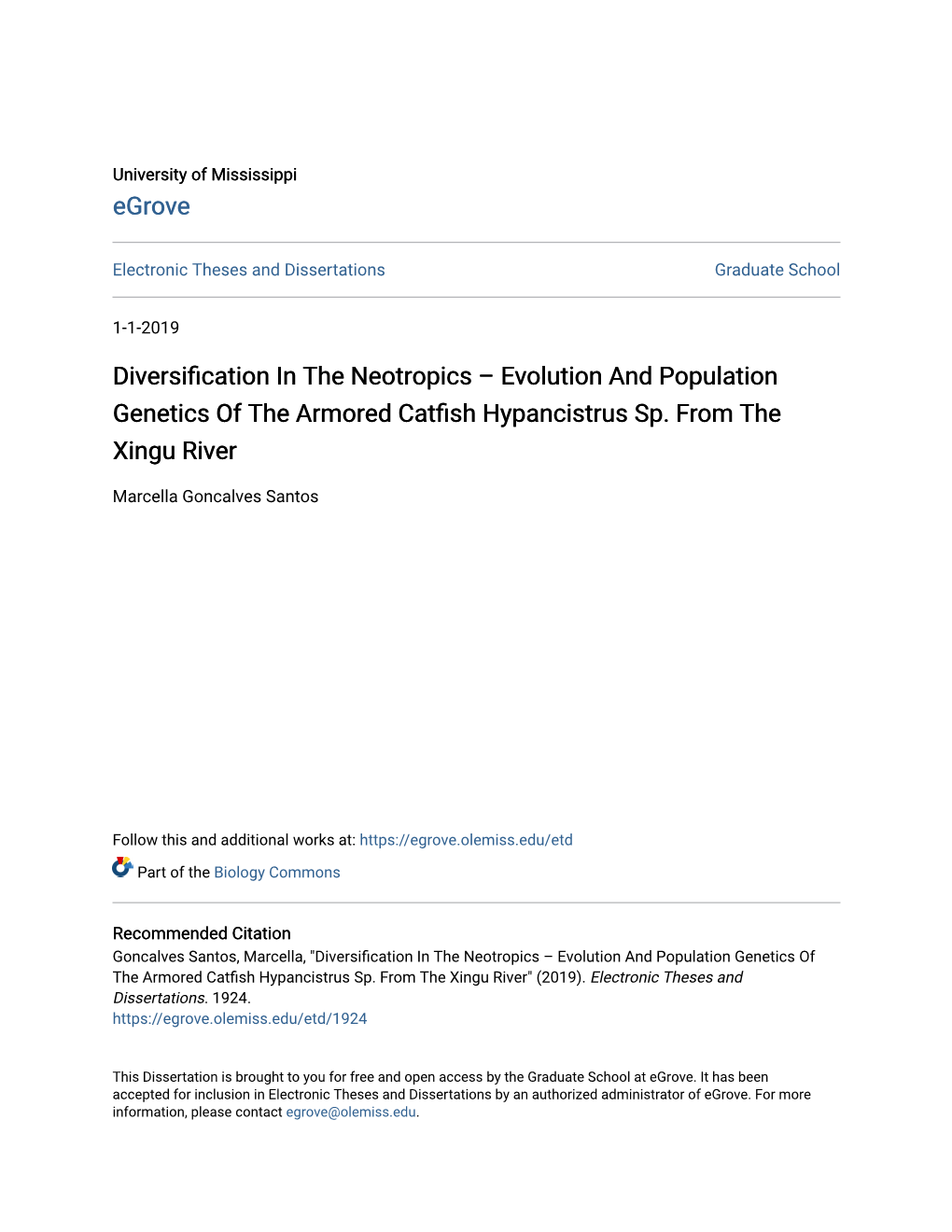 Evolution and Population Genetics of the Armored Catfish Hypancistrus Sp. from the Xingu R