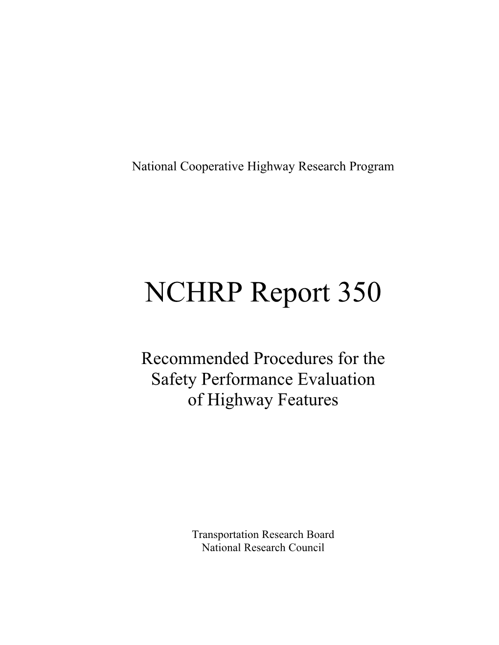 NCHRP Report 350