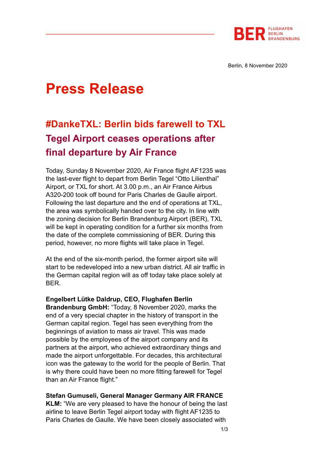 Berlin Bids Farewall to TXL: Tegel Airport Ceases