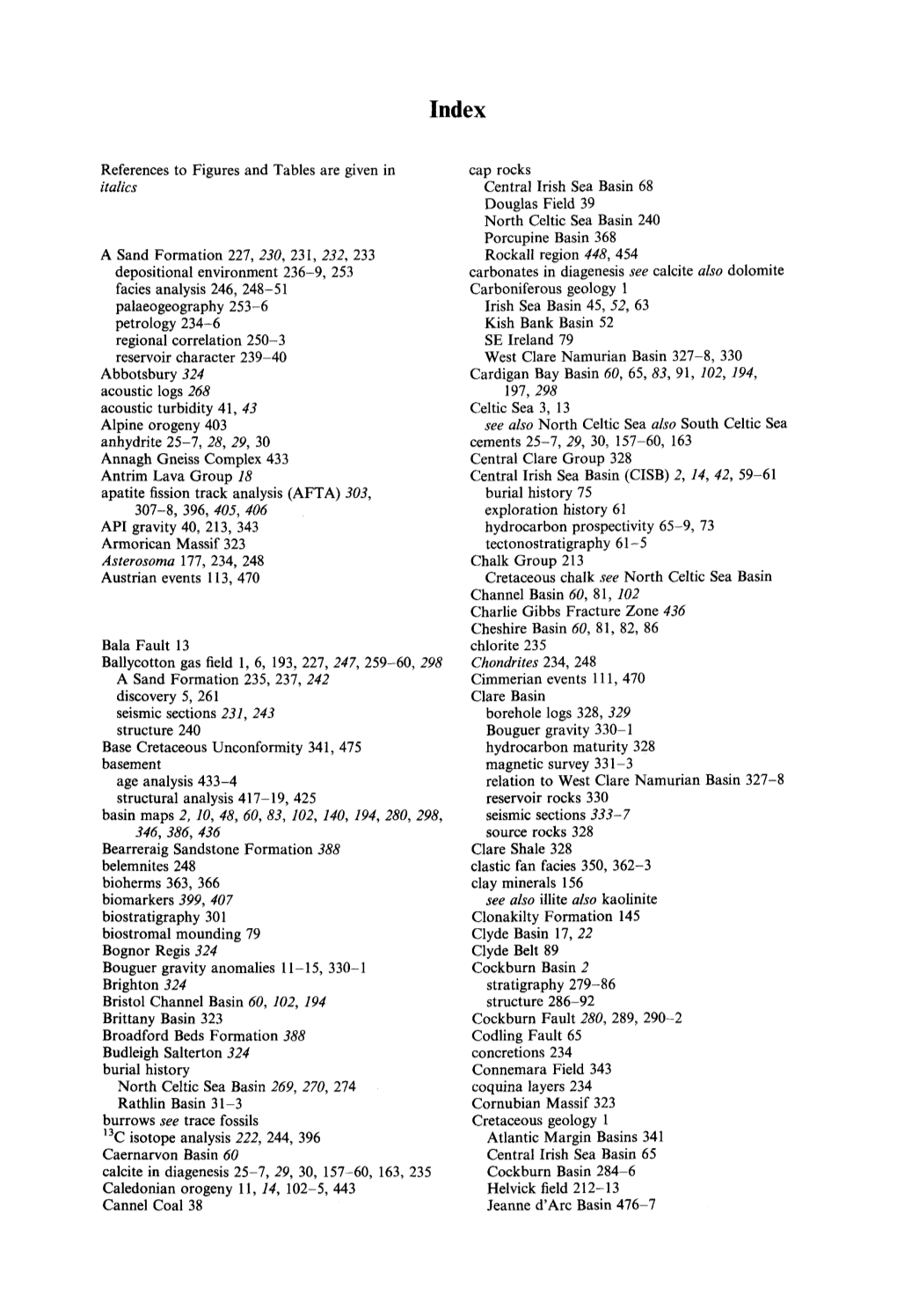 References to Figures and Tables Are Given in Italics a Sand Formation