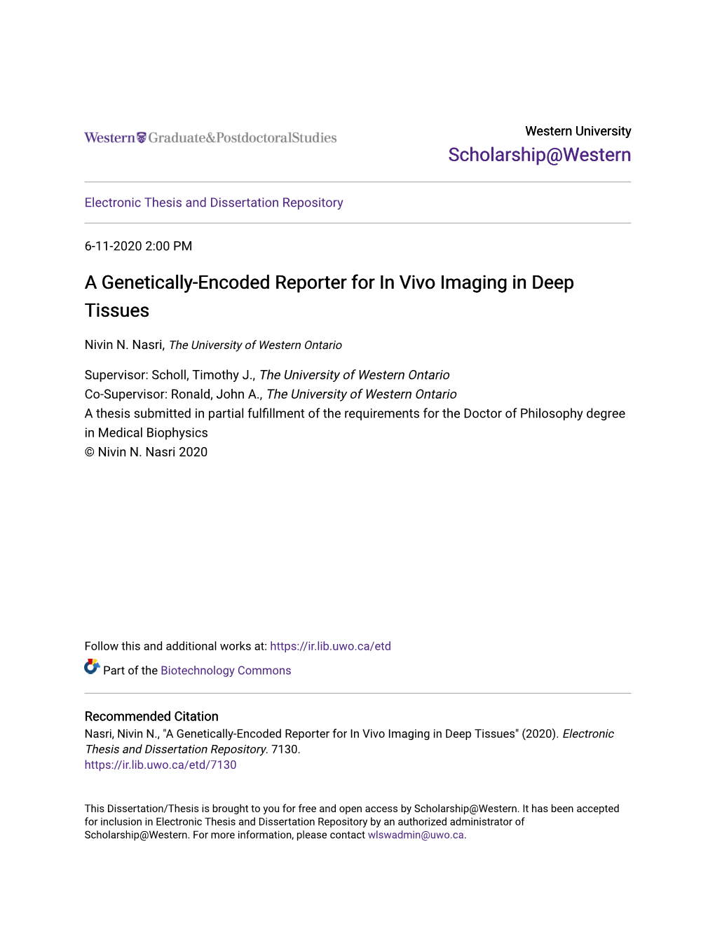 A Genetically-Encoded Reporter for in Vivo Imaging in Deep Tissues