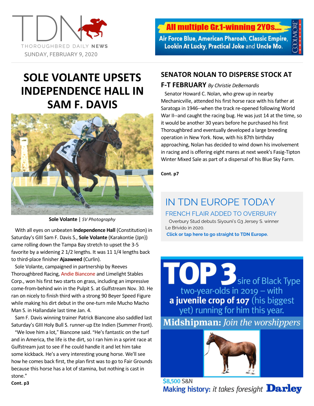 Sole Volante Upsets Independence Hall in Sam F