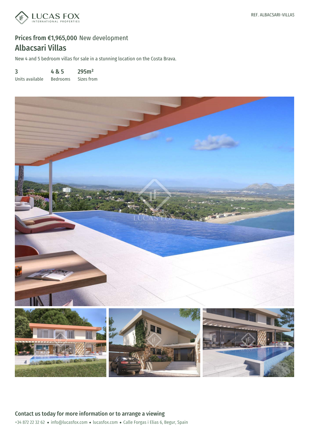 Albacsari Villas New 4 and 5 Bedroom Villas for Sale in a Stunning Location on the Costa Brava