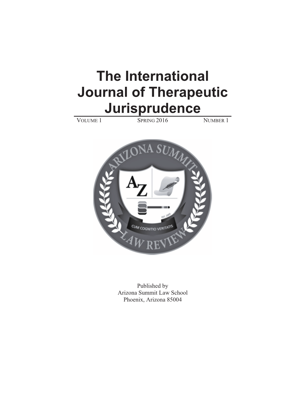 The International Journal of Therapeutic Jurisprudence