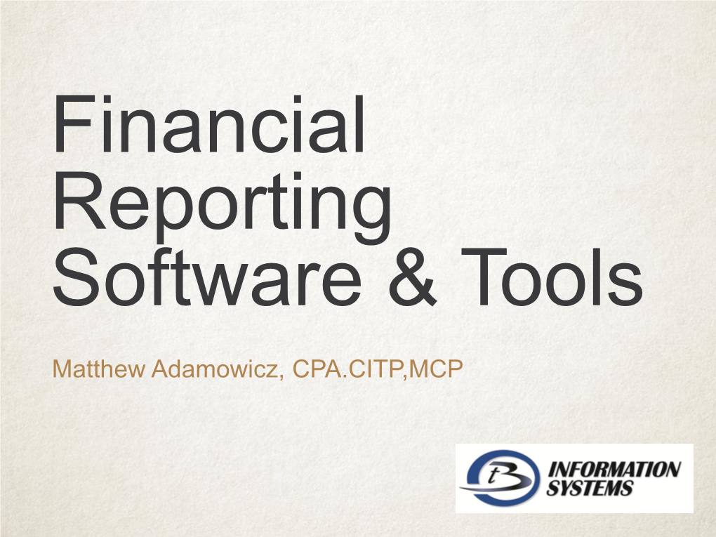 Matthew Adamowicz, CPA.CITP,MCP Speaker