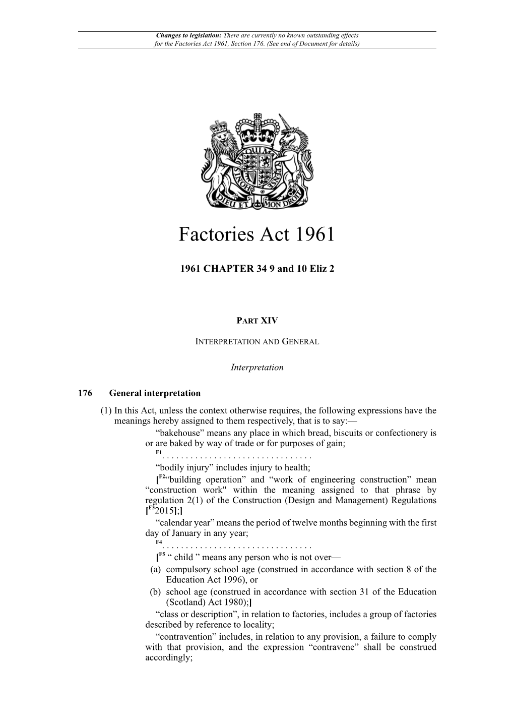 Factories Act 1961, Section 176