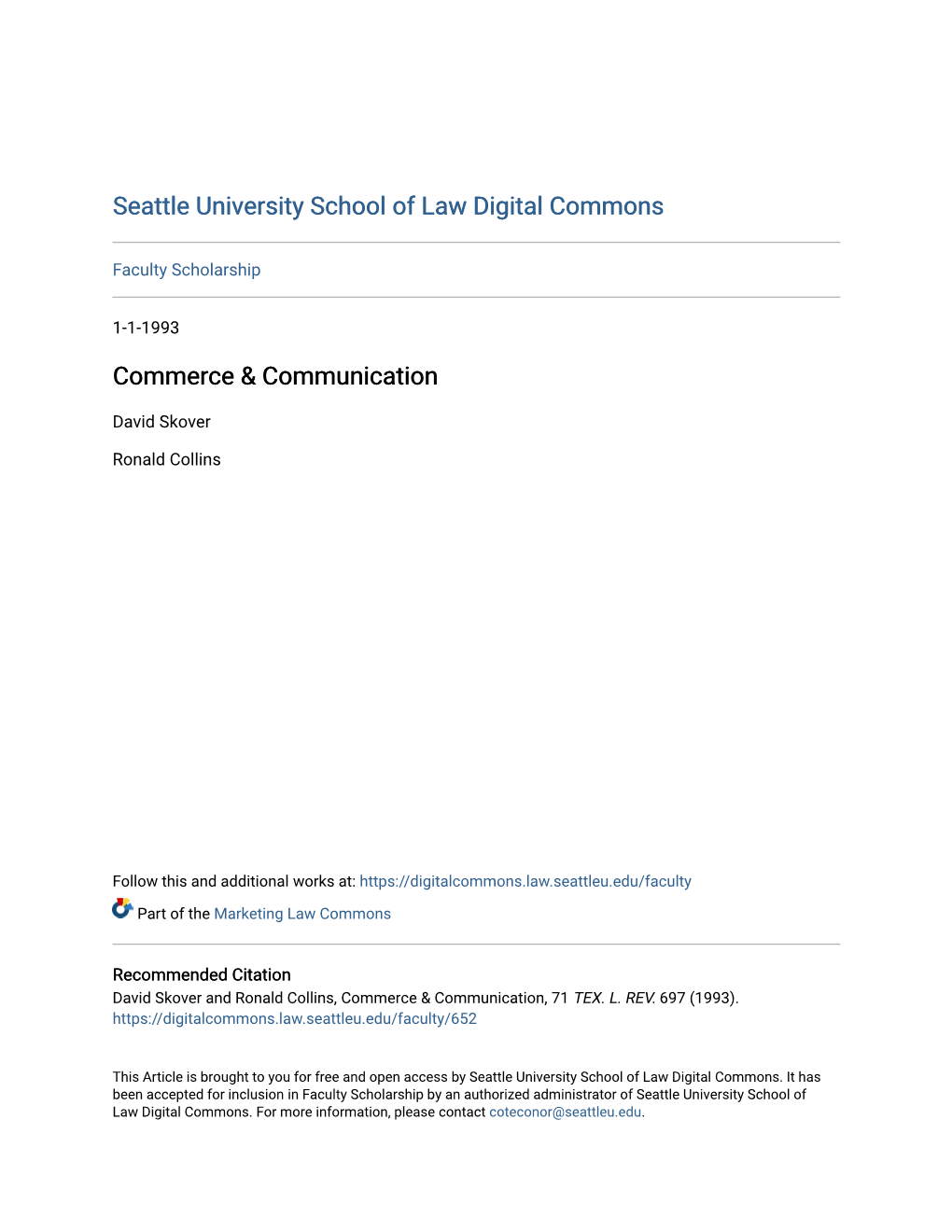 Commerce & Communication