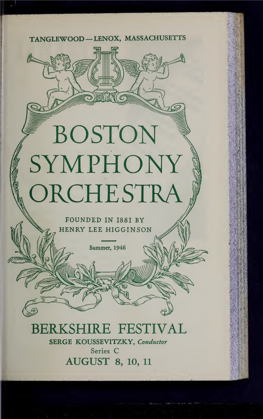 Boston Symphony Orchestra Concert Programs, Summer, 1946