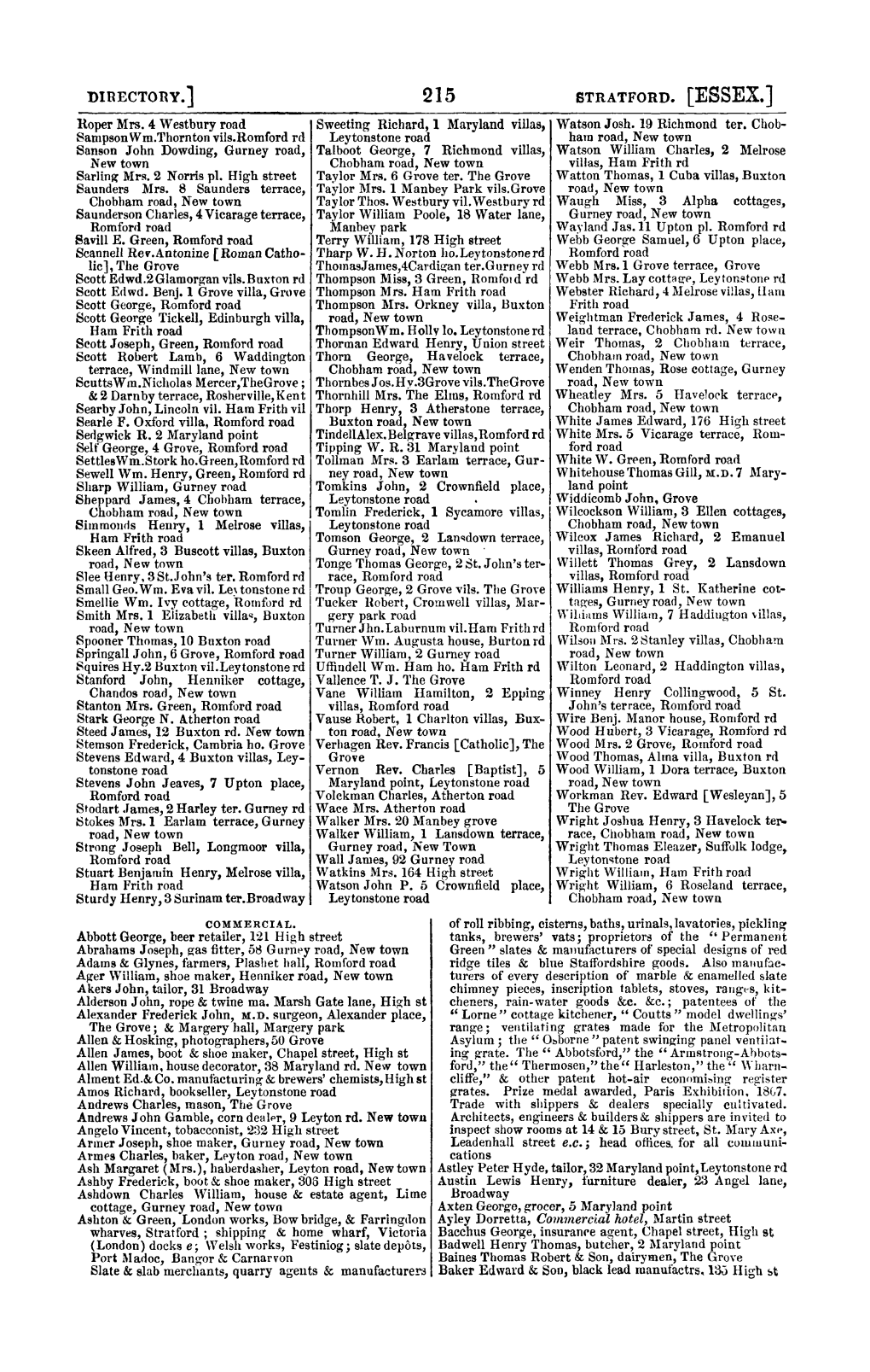 Directory.] Stratford. [Essex.]