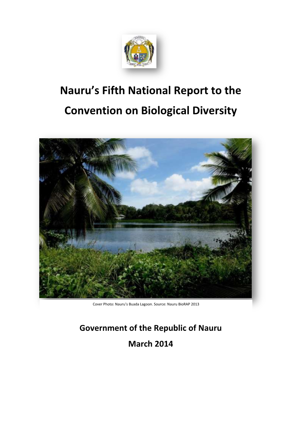 Nauru's Fifth National Report to the Convention on Biological Diversity