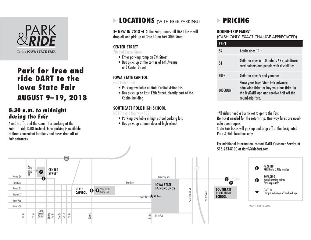 Park for Free and Ride DART to the Iowa State Fair