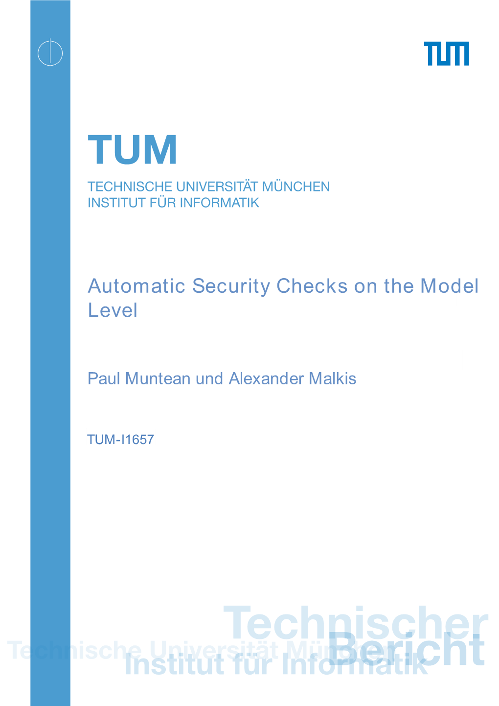 Tum Technische Universität München Institut Für Informatik