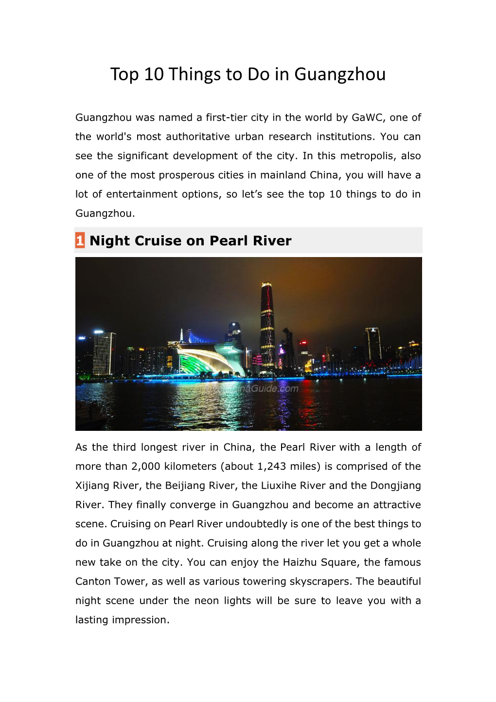 Top 10 Things to Do in Guangzhou