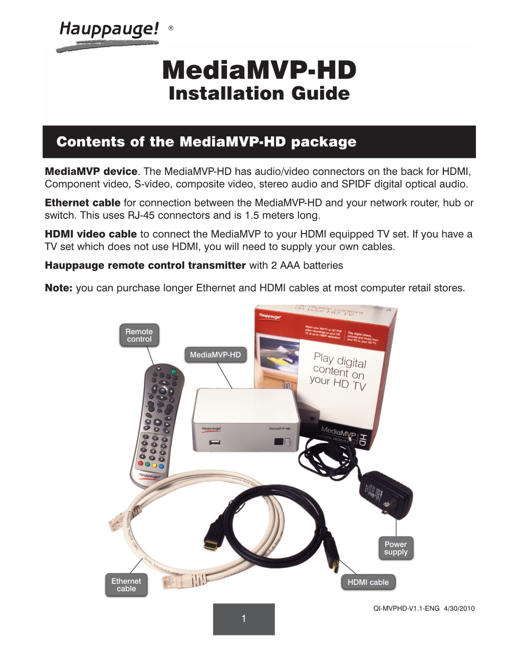 Mediamvp-HD Install Guide