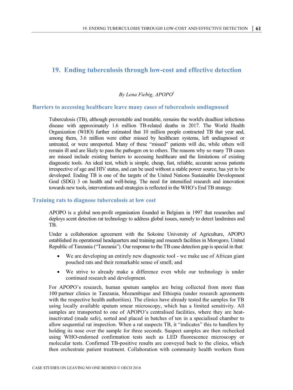 19. Ending Tuberculosis Through Low-Cost and Effective Detection │ 61