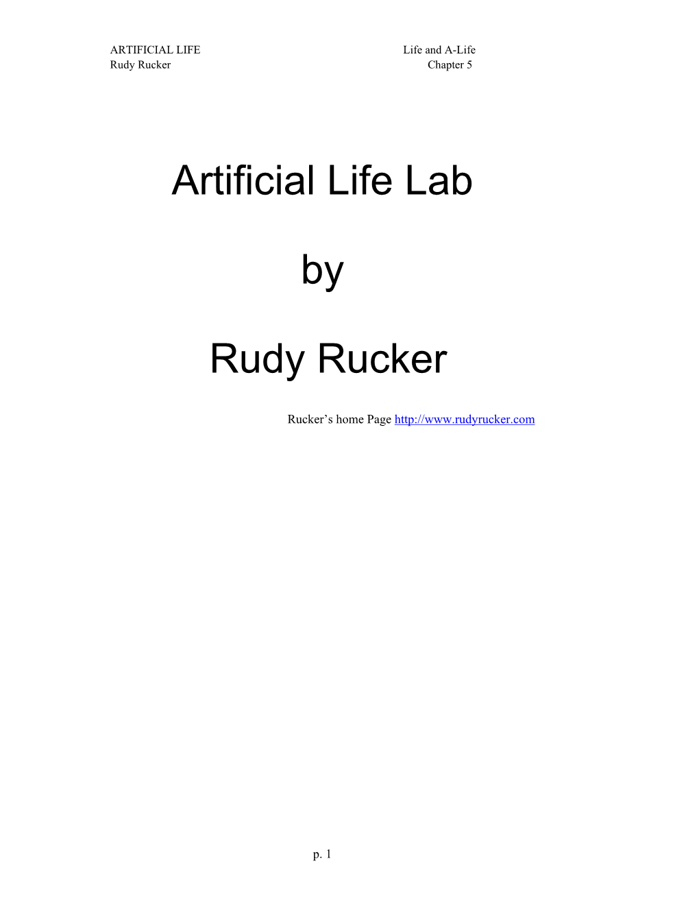 Artificial Life, Chapter