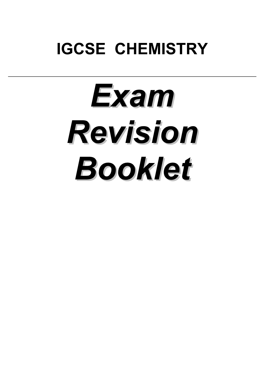 Atomic Structure - Revision