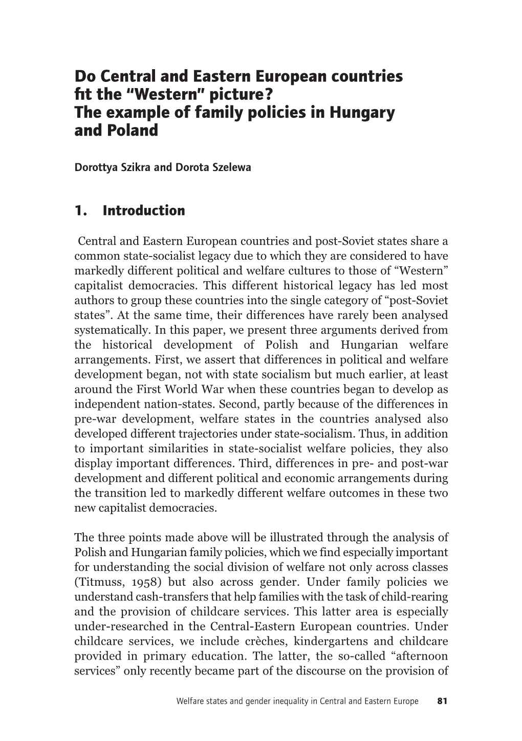 Do Central and Eastern European Countries Fit